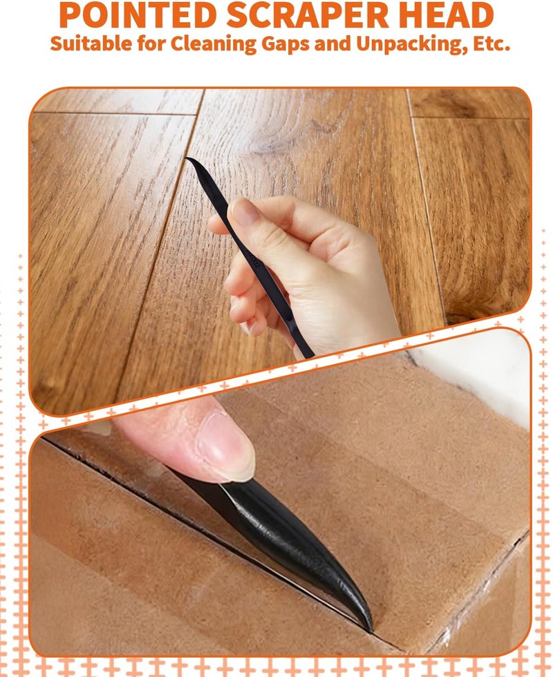 OXDFK 18 PCS Carbon Fiber Plastic Scrapers Tool, Non-Scratch Scraper Tool for Tight Spaces, Multi-Purpose Label Scraper Pen-Shaped, for Car Cleaning Supplies, Kitchen, Crevices, Stains (Black) - Image 5
